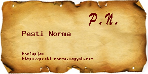 Pesti Norma névjegykártya
